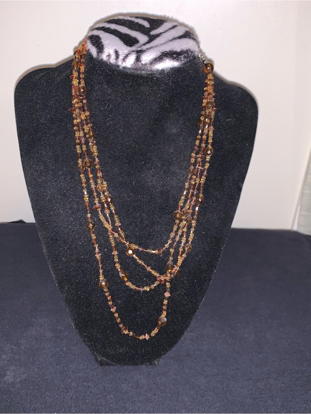 Multi-Strand Amber Bead Necklace - Women Jewelry